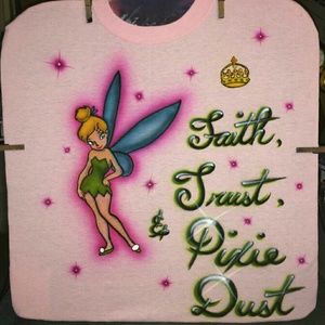 COPY - TINKERBELL Airbrushed T-shirt Custom Made KIDS